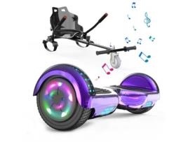 HITWAY Hoverboard 6.5'' com Kart, Bluetooth, Luzes LED - Roxo