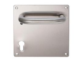 Manilla placa inox-art hades 170x170 c/b forma u. con bocallave pera a 85mm.-