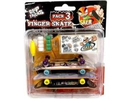 Finger Skate Mini Skate Pack 3 Criança Menino a Partir de 6 Anos GRIP&TRICKS