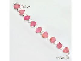 Pulseira Pure Love em Morganita Pink Raw e Prata 925 KARMA YOGA SHOP