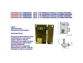 Cvl cerradura   156-a  -1-70 derecha pintada cilindro redondo