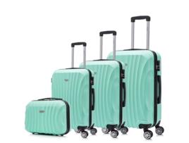 Conjunto de Mala Abs Rígido 4 Peças/Mala Cabine 55Cm/Mala Média 68Cm/Mala Grande 78Cm/Maleta Maquiagem RAYKONG