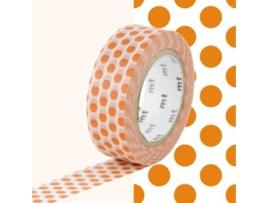Fita Adesiva de Bolinhas Laranja MASKING TAPE (1,5 cm X 7m)