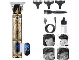 Aparador de Barba Profissional com Carregamento Usb para Salão de Beleza Aparador de Cabelo Multifuncional com 3 Cabeças Display Lcd Masculino SWONUK