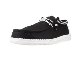 Sapatos de Homem HEY DUDE Wally Letterman Tecido Preto (43)