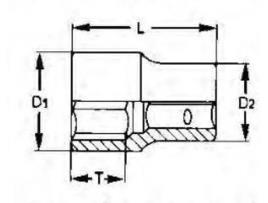 TENGTOOLS 172841702 Soquete de impacto sextavado 1 1/2 120 mm 912120