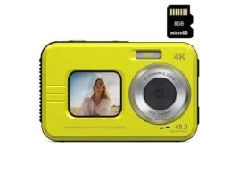 Câmara Digital Do Esporte VIGA EUROPE Wdc901 Waterproof 3.5M 4K 48Mp com Foco Automático Zoom 16X 2 8 Polegadas 8G- Amarelo