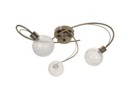 Plafond Vita 3Xg9 Alt.23Xd.53Cm Oxidado com Bolas de Vidro Transparentes FERRIMEX