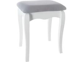 Banqueta de Penteadeira Aurell AC-DÉCO Branco Madeira Tecido 35 X 28 X 45 Cm