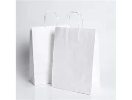 Pack 50 Sacos de Papel Kraft Branco com Asas 25X10X32Cm ESPIRITO REBELDE