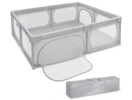 Parque Dobrável para Bebé 200*180*68 Cm Base Antiderrapante Grelha de Proteção Material Impermeável Bolsa de Transporte MOBY SYSTEM