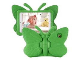 Funda para Ipad 2 / 3 / 4 Carcasa Protector de Goma Anti Golpes Caidas para Niños Mariposa Verde