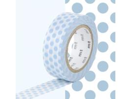 Fita Adesiva de Bolinhas Azul Gelo MASKING TAPE (1,5 cm X 7m)