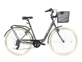 Bicicleta Urbana OTTE Nebula com Cesto (Cinzento e Creme)