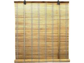 Cortina de Rolo SOLAGUA de Bambu para Janela e Porta Inclui Acessório 90X135Cm Carvalho