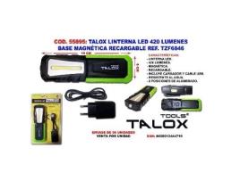 Talox linterna led 420 lumenes base magnetica recargable tzf6846