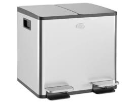Balde de Lixo Aço Inoxidável 410 e Plástico PP cor Cinza 41 HOMCOM 7x36 6x43 2 cm