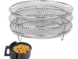 Grelha Do Forno Da Fritadeira Empilhável 8 Polegadas 3 Peças COOLWW12