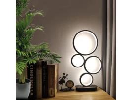 Candeeiro de Mesa de Arte em Anel de Luz Redonda Simples e Moderno Led Adequado para Cabeceira e Sala de Estudo SLD