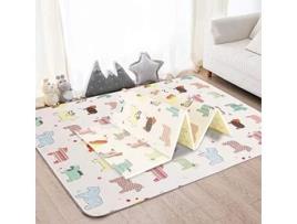 Tapete de Espuma para Brincar Ao Bebé 200*180 Dobrável com Bolsa Impermeável Flexível Antiderrapante Reversível MAMABRUM