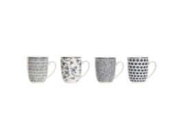 Conjunto de 4 Canecas HOME ESPRIT Azul Branco Porcelana 340 Ml