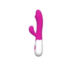 Vibrador Portátil Recarregável Do Coelho Do Silicone Para Mulheres Clitóris Adulto Motor Duplo Fêmea 30 Velocidades ECENLEN