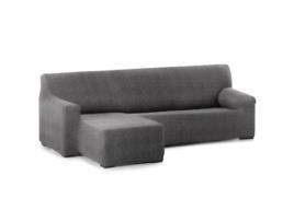 Capa Bi-Elástica para Sofá Adaptável Roc Chaise Longue Braço Curto Esquerda 250-360 Cm Cinzento Escuro VIPALIA