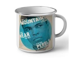 Caneca de Metal Esmaltado Muhammad Ali Não É a Montanha Que Usa Você FABULOUS BIJOUX