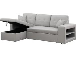 Sofá cama esquinero/reversible ''Axel'' - 3 plazas - Gris claro (233 x 146 x 86 cm)