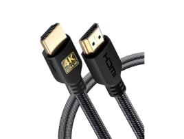 POWERBEAR Cabo HDMI 4K 2m de Alta Velocidade Trançado em Nylon e Conectores de Ouro 4K @ 60Hz Ultra HD 2K 1080P ARC e Classificado CL3 para o