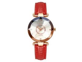 Relógio Quartzo Coração do Mar Feminino Relógio com Pulseira em Aço Maciço e Vidro Perfurado GRPT