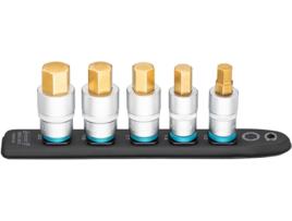 Hazet 986G-Sr/5 Smartrail Conector de cabo de plástico flexível: Quadrado oco 1/2 polegada 12 5 mm Perfil hexagonal interno 12 14 17 19 22 VIGOR No.
