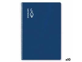 Caderno ESCOLOFI Azul Din A4 50 Folhas 10 Unidades