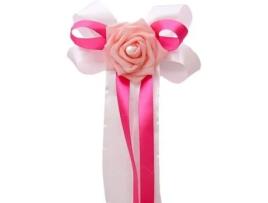 Decoração de Carro de Casamento KENTOP com Laço Rosa para Maçaneta Da Porta Do Espelho Retrovisor Cetim Rosa 35 17 Cm