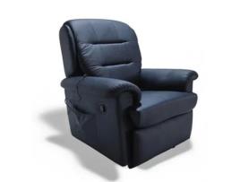 Cadeirão de Relaxamento com Função de Massagem Ts-833 em Pele Ecológica Azul-Marinho MUEBLES STOCK