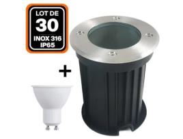 Foco Redondo Redondo 30 Piso Ip65 Lâmpada 7W Gu10 Branco Neutro 4000K EUROPALAMP