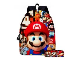 KOHREE Conjunto de Duas Peças de Mochila de Estudante Mario