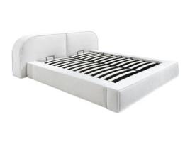 Cama com cofre LIRABA VENTE-UNIQUE Creme 160x200 cm - Sem colchão - Com sommier