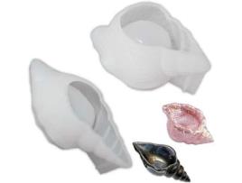 Molde de Bandeja em Forma de Concha de Silicone 2 Peças Molde de Fundição de Resina Criativo para Bandeja de Armazenamento de Pratos