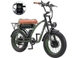 Bicicleta Elétrica Keteles Kf8 Velocidade Máxima 40 Km/H 2000W Motor 48V 23Ah Verde KETELETS