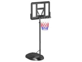 Tabela de Basquetebol Aço e PE cor Preto 81x58x216-277 cm SPORTNOW