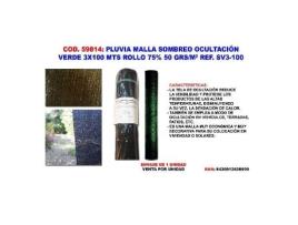 Pluvia malla sombreo-ocul 75% 50g-m2 verde 3,00x100 m no plegado