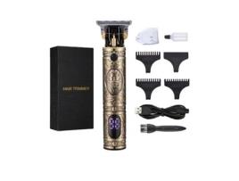 Máquina HHZ para Cabelo Recarregavél Dourado Led Digital Atualização