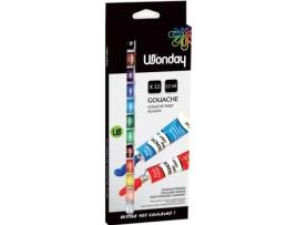 Tinta Guache WONDAY 12 Ml Cores Sortidas Caixa com 12