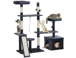 Arranhador para Gatos Aglomerado e Sisal cor Cinzento 124 PAWHUT 5x40x134 cm