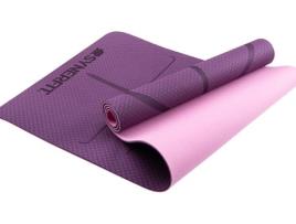 Tapete de Yoga Antiderrapante Modelo Zenith Edição 2024 em Borracha Natural Cor Roxo SYNERFIT