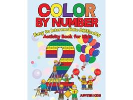 Livro Color by Number Easy to Intermediate Difficulty Activity Book for Kids de Jupiter Kids (Inglês)