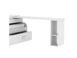 Escritório com Suporte Cama Estante em Aglomerado Branco 76 5X150X45Cm MUEMUE