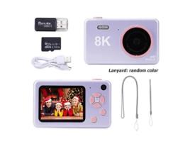 Câmara para Crianças 80Mp Câmara de Vídeo com Ecrã Hd de 2,4 Polegadas