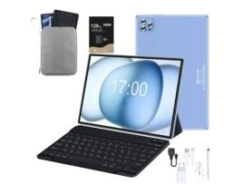 Tablet WUXIAN V62 + Teclado Bluetooth + Capa de Couro + Auscultadores + Saco Plano +128Sd 10 1''- 64Gb- 4Gb Ram -Gps- Wifi-4Glet Azul